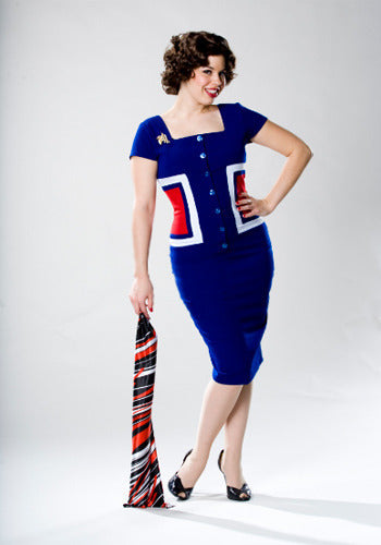Grace - Joan Holloway pencil dress colorblock - heartmycloset