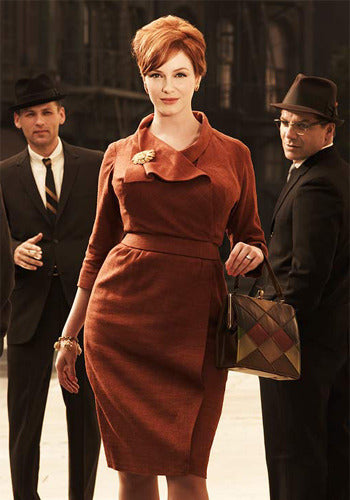JACKIE - Joan Holloway inspired pencil dress draped collar - heartmycloset