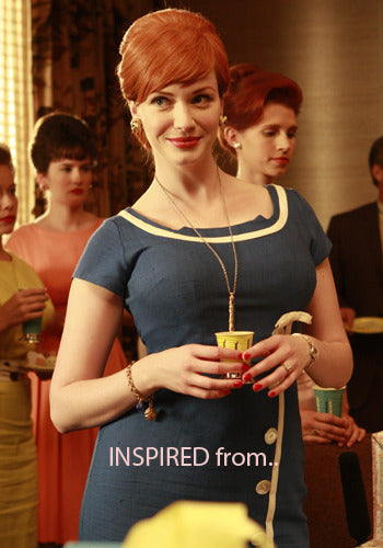 LOLA - Joan Holloway pencil dress contrast trim bow - heartmycloset