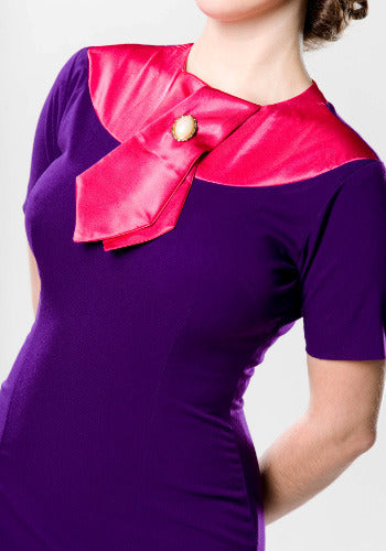 SABLE - Joan Holloway vintage dress satin collar - heartmycloset
