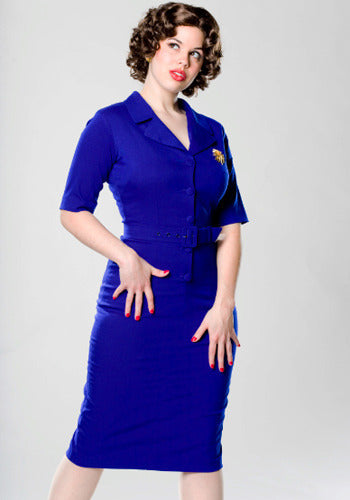 Sheila - Joan Holloway vintage pencil dress blue - heartmycloset