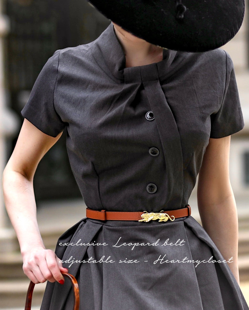 Keira - swing pleated skirt celebrity fold neckline