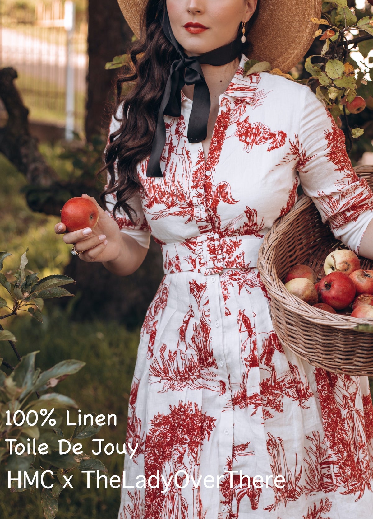 100% LINEN Toile De Jouy shirt dress - heartmycloset