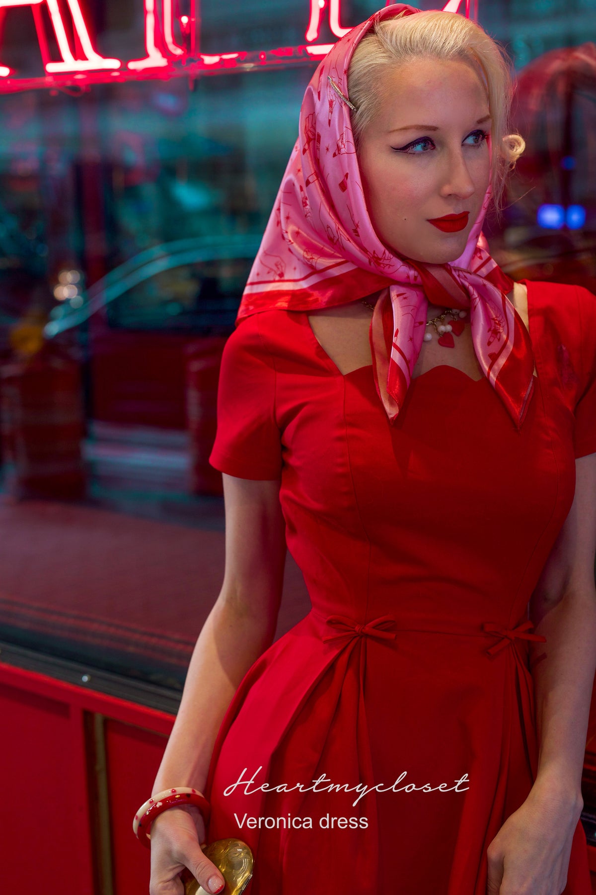 Veronica dress - scallop neckline vintage inspired dress - heartmycloset