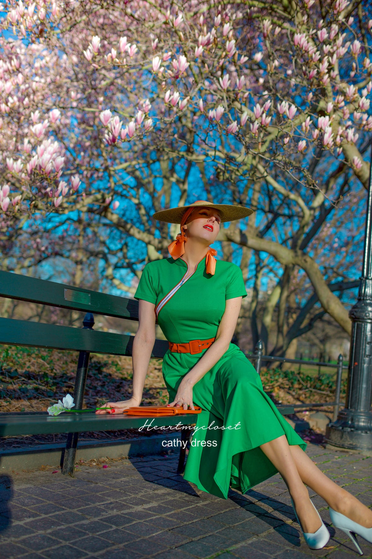 Cathy - mandarin collar mermaid skirt premium fabric - heartmycloset