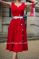 Adele - Aline scallop-edge dress - heartmycloset