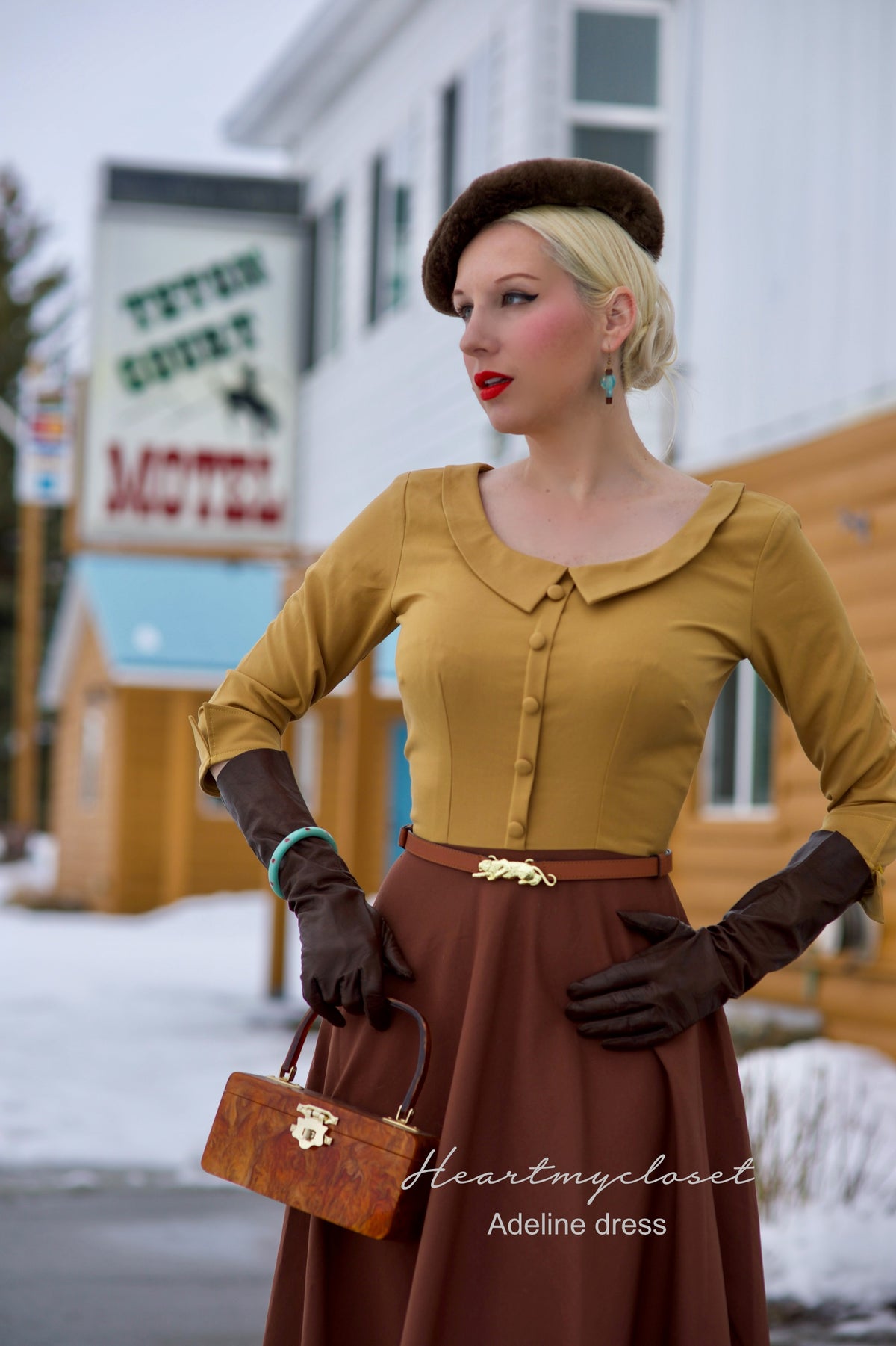 Adeline - colorblock 2-tone 1950s swing vintage inspired dress - heartmycloset