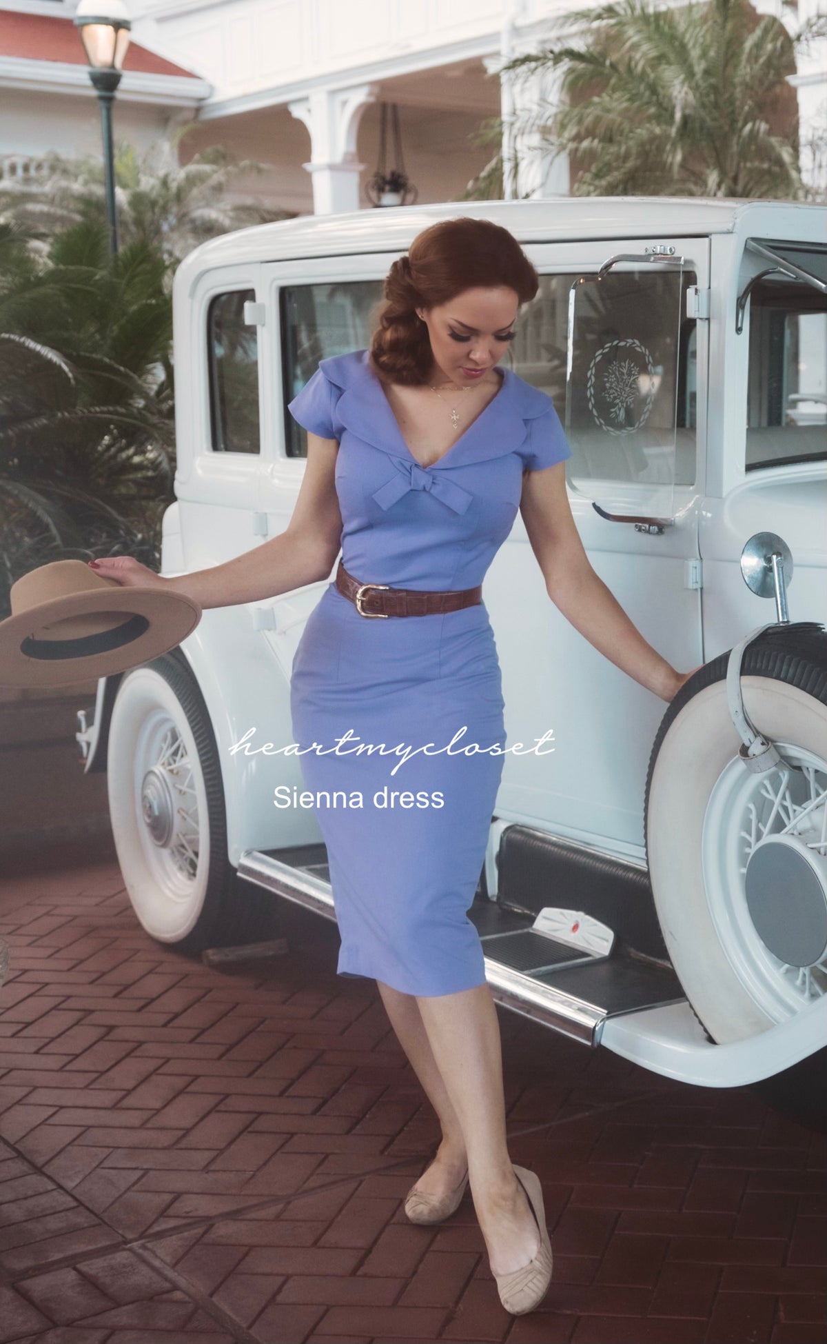 lavender bow tie- vintage tv inspired dress 50s 60s - heartmycloset