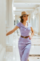 lavender bow tie- vintage tv inspired dress 50s 60s - heartmycloset
