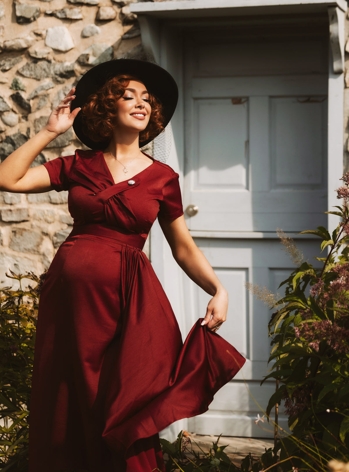 Nova - ALINE version - 1950s pleated drape vintage dress - heartmycloset