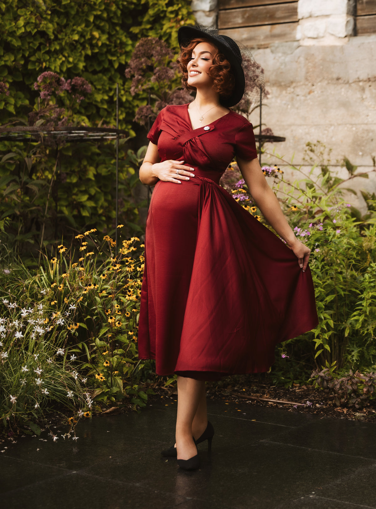 Nova - ALINE version - 1950s pleated drape vintage dress - heartmycloset