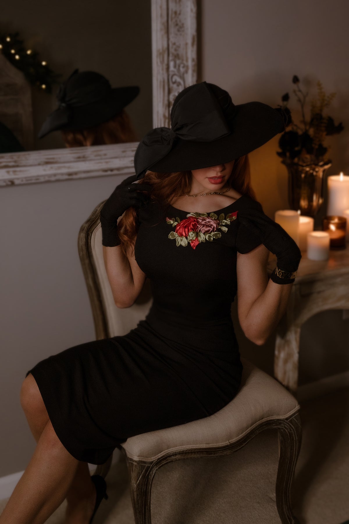 LBD flower embroidered - custom made - heartmycloset