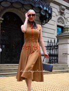 RACHEL in camel - swing vintage inspired dress - heartmycloset