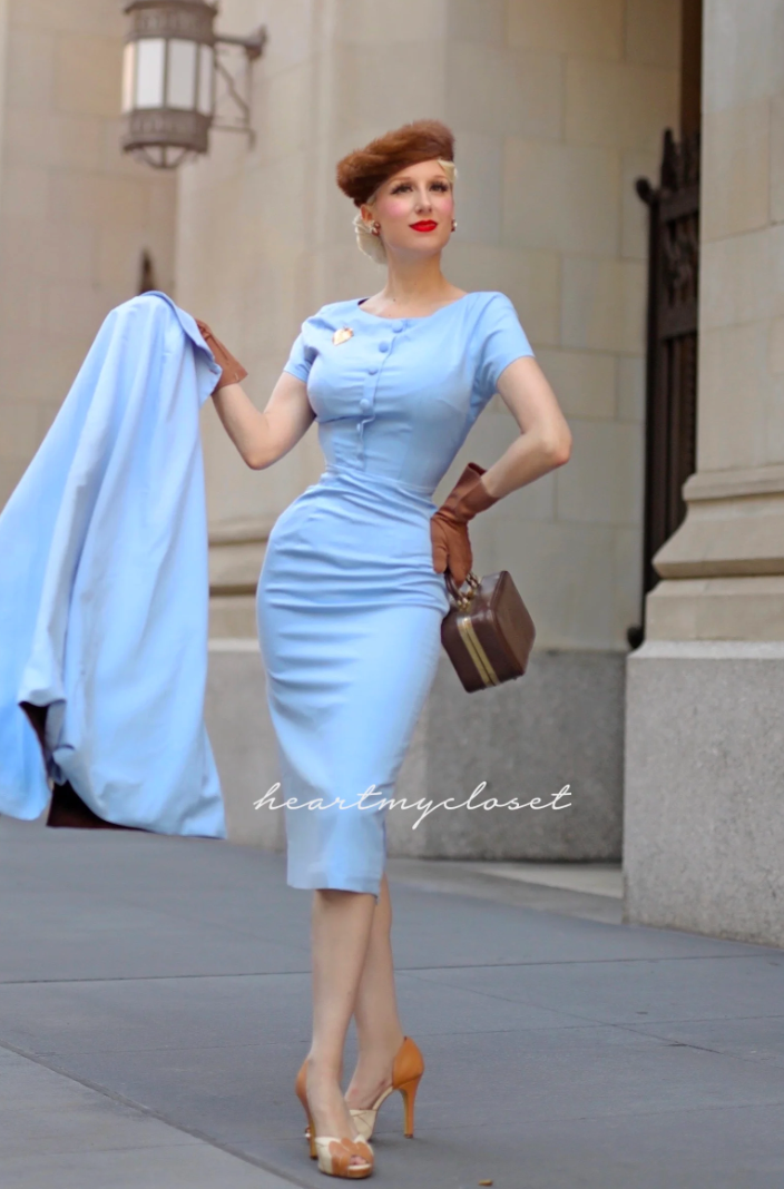 Claudia dress with short cape - vintage 1950s inspired outfit - heartmycloset