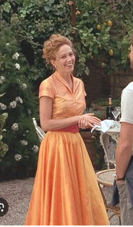 Tuscany - orange taffeta swing dress inspired from movie