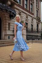 Kate dress with bow- cap sleeves and panel skirt - heartmycloset