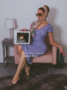 lavender bow tie- vintage tv inspired dress 50s 60s - heartmycloset
