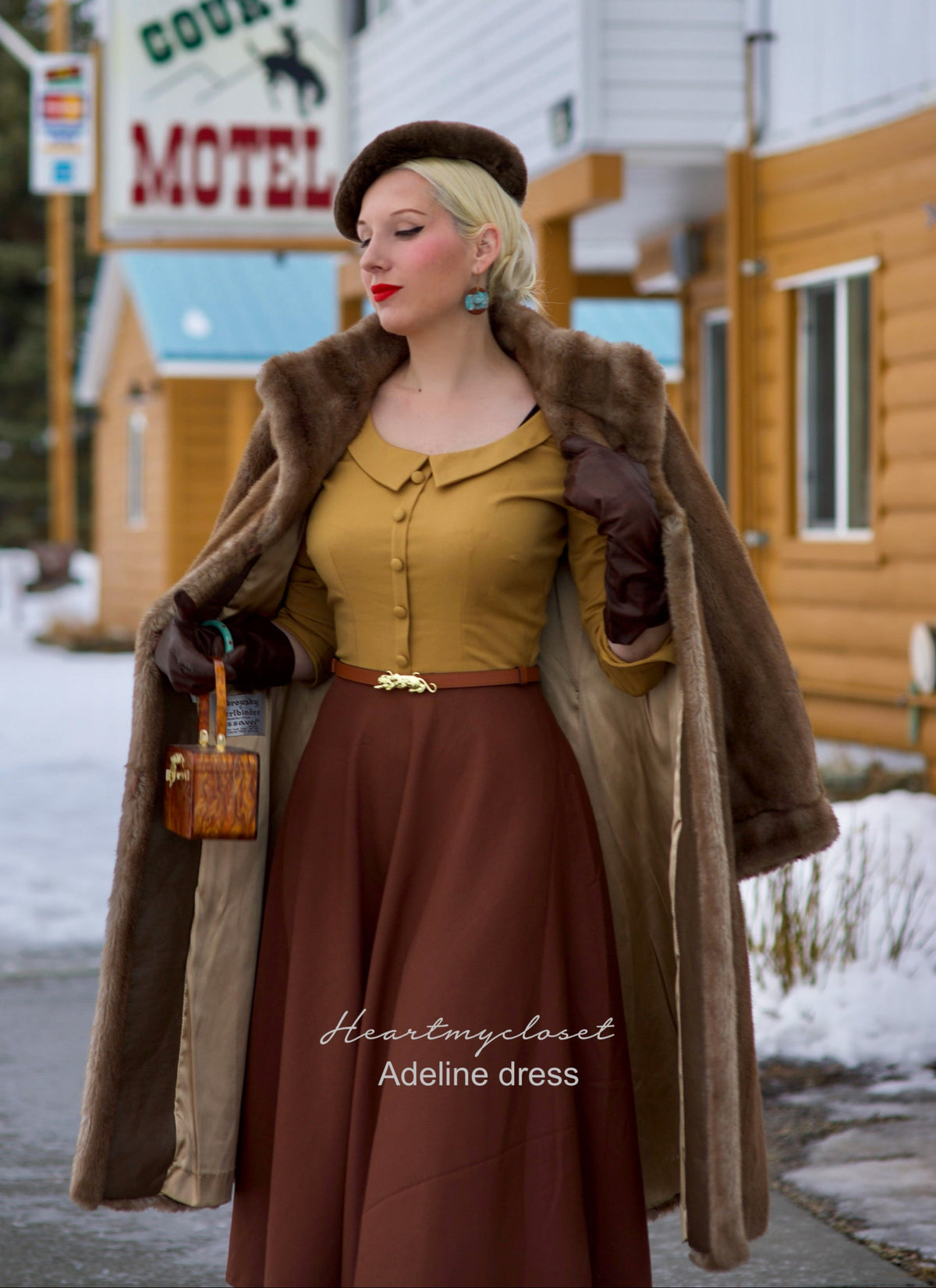 Adeline - colorblock 2-tone 1950s swing vintage inspired dress - heartmycloset