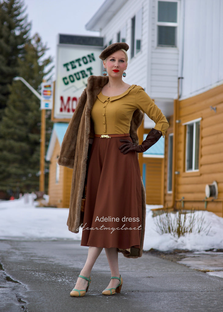 Adeline - colorblock 2-tone 1950s swing vintage inspired dress