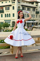Sailor swing dress - 1950s inspired vintage - heartmycloset