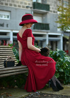 ANNA- 1950s vintage dress with pleat at back - heartmycloset