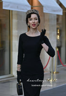 Boatneck - pencil wiggle dress 1950s classic - heartmycloset