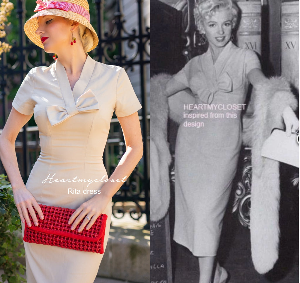 Rita - Marilyn Monroe pencil dress with bow