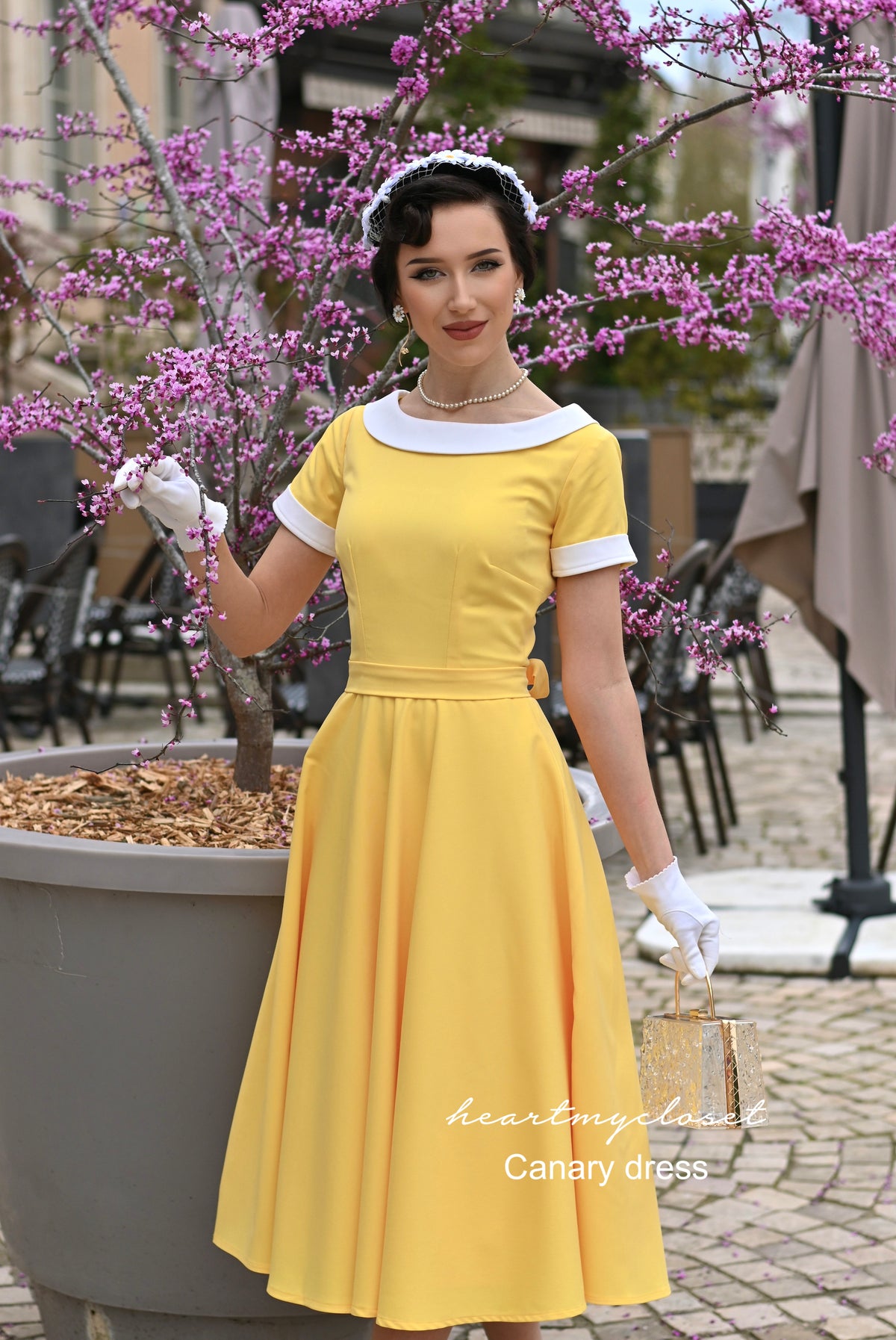 Canary yellow swing dress 1950s inspired - heartmycloset