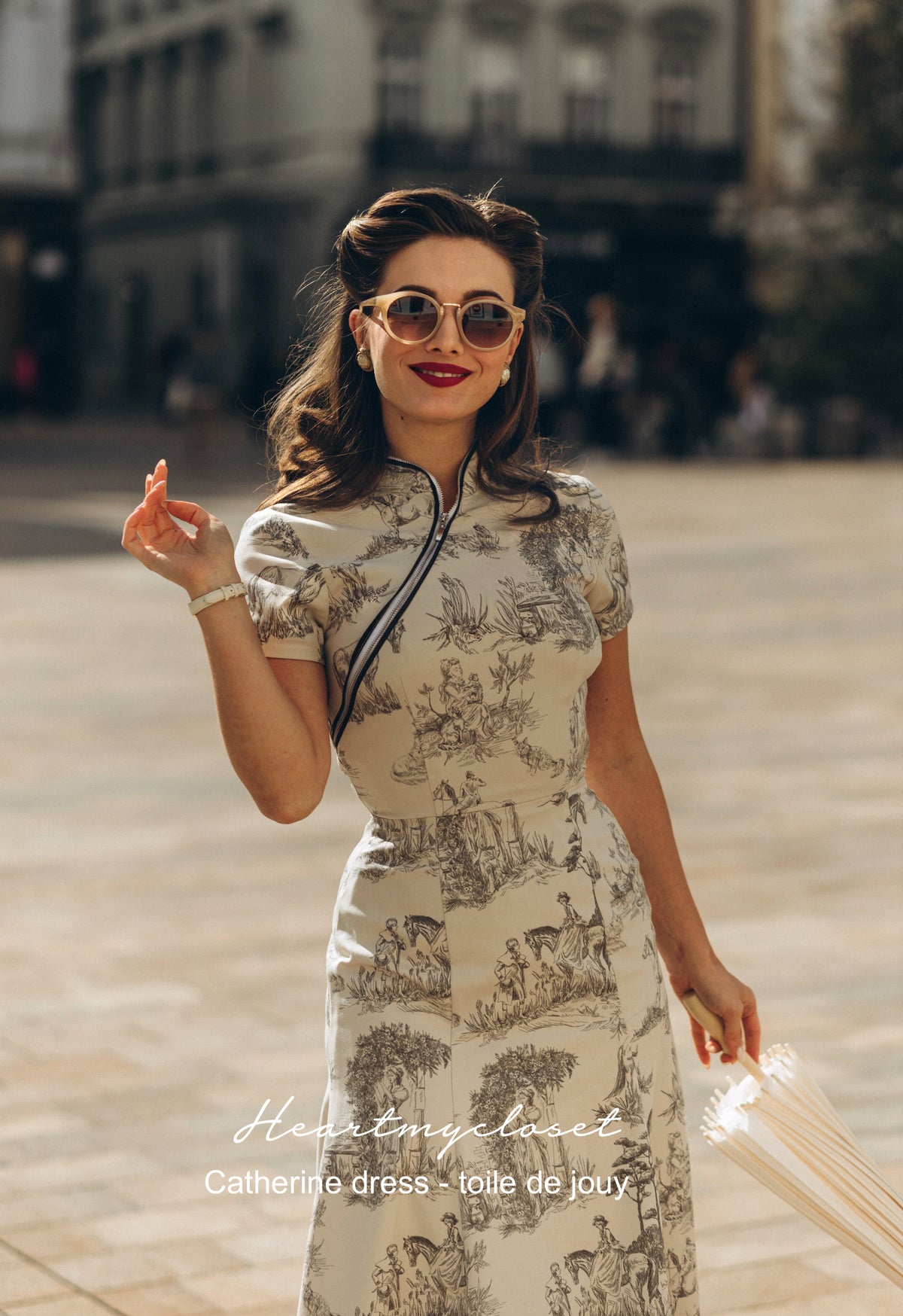 Catherine - toile de jouy mermaid dress - heartmycloset