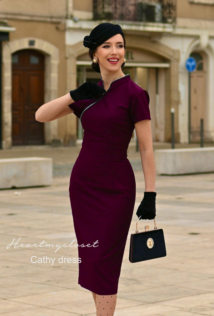 Cathy pencil - mandarin collar pencil dress