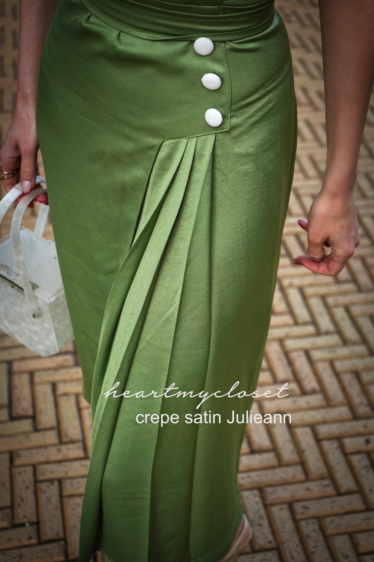 crepe satin JulieAnn - 1950s pleated vintage dress - heartmycloset