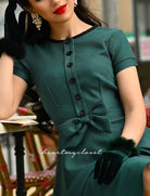 Daisy- houndstooth retro vintage dress 50s - heartmycloset