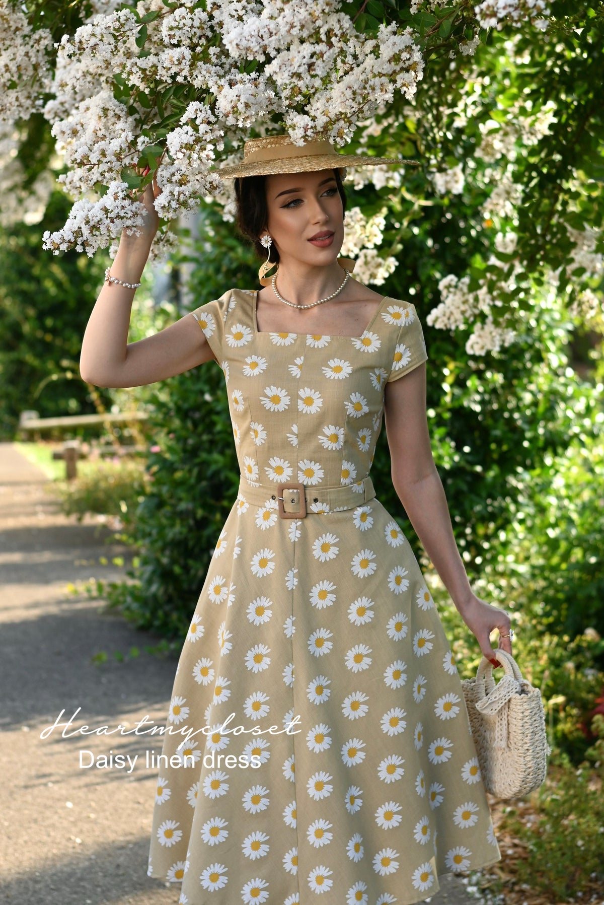 Daisy linen - Swing vintage inspired dress - heartmycloset