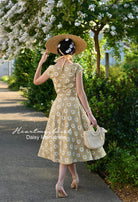 Daisy linen - Swing vintage inspired dress - heartmycloset