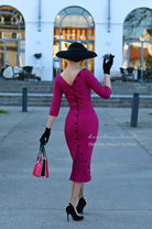 Deborah - pleated back pencil dress - heartmycloset