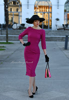 Deborah - pleated back pencil dress - heartmycloset