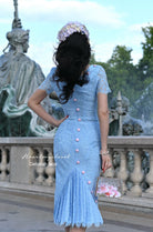Lace Deborah - pleated back pencil dress 1950s inspired - heartmycloset