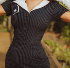 pinstripe DEVON - retro vintage dress pencil - heartmycloset