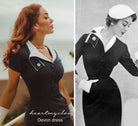 pinstripe DEVON - retro vintage dress pencil - heartmycloset