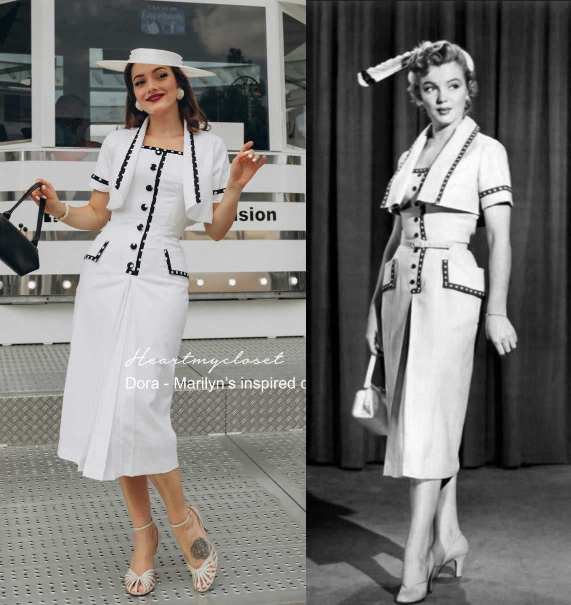Dora- Marilyn Monroe inspired dress + bolero custom made all sizes 40s 50s - heartmycloset