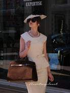 Doris suit in linen -vintage 1950s suit with pencil skirt - heartmycloset