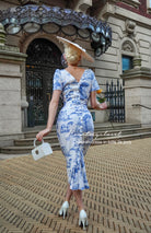 Toile De Jouy Deborah - pleated back pencil dress - heartmycloset