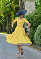Elta yellow swing dress 1950s inspired - heartmycloset