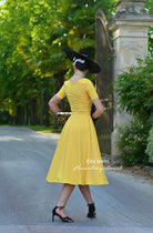 Elta yellow swing dress 1950s inspired - heartmycloset