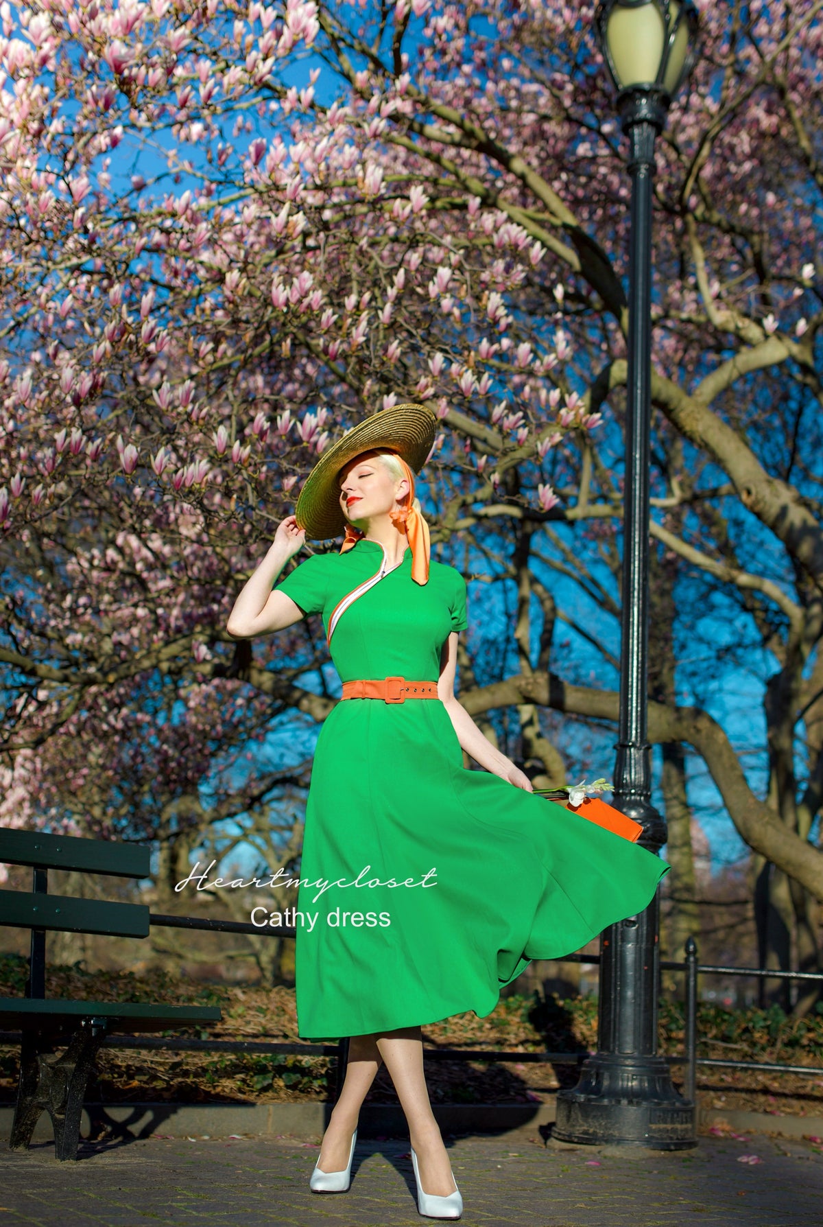 Cathy - mandarin collar mermaid skirt premium fabric - heartmycloset
