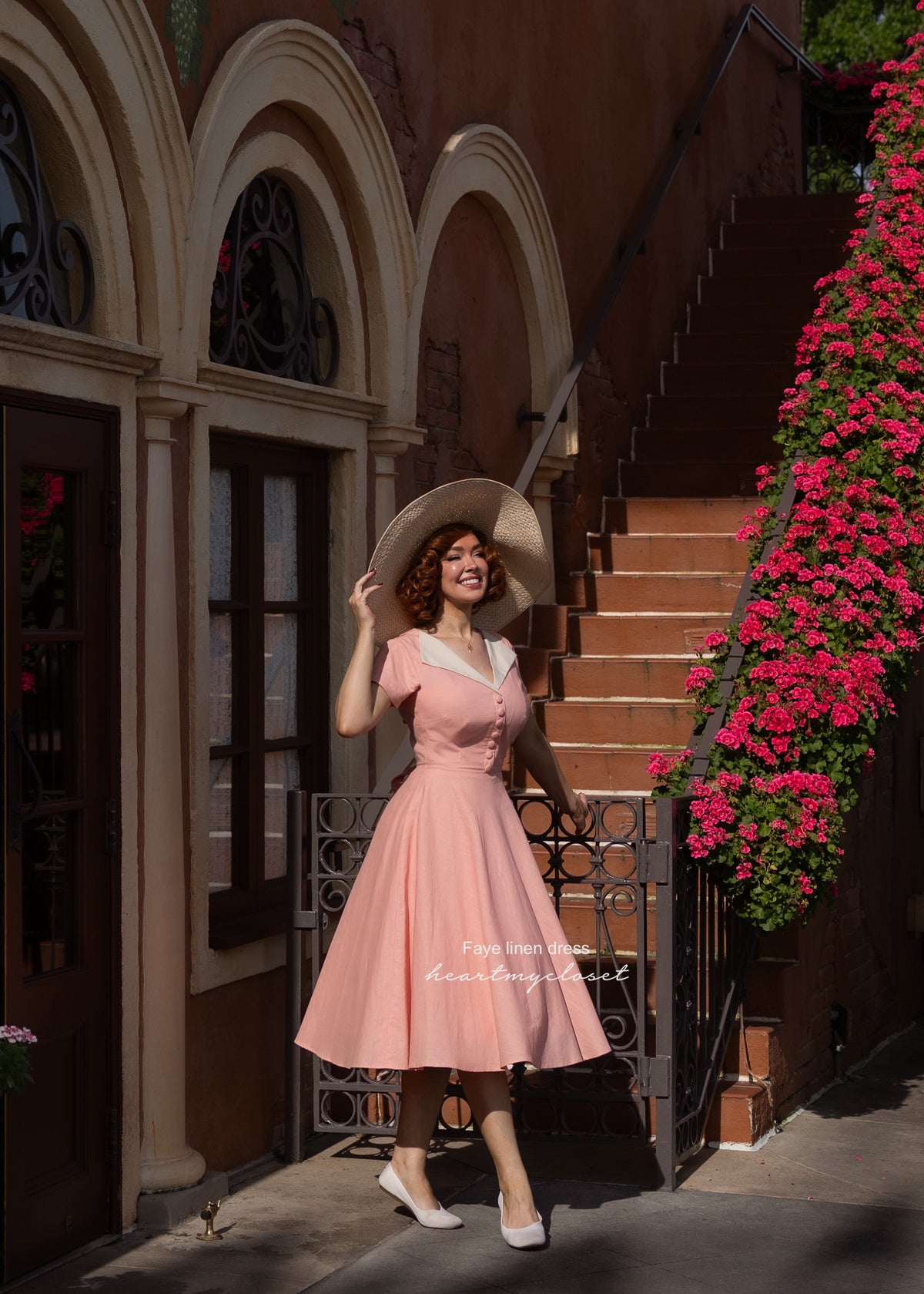 Faye linen dress - vintage inspired 1950s 1940s - heartmycloset