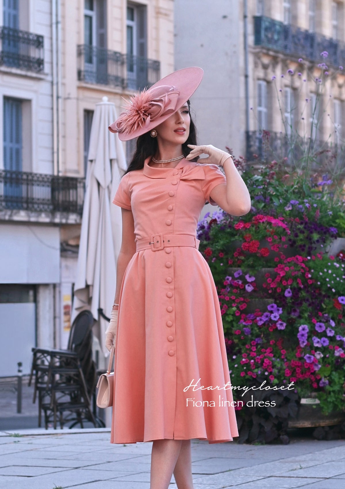 Fiona linen dress - vintage inspired 1950s - heartmycloset
