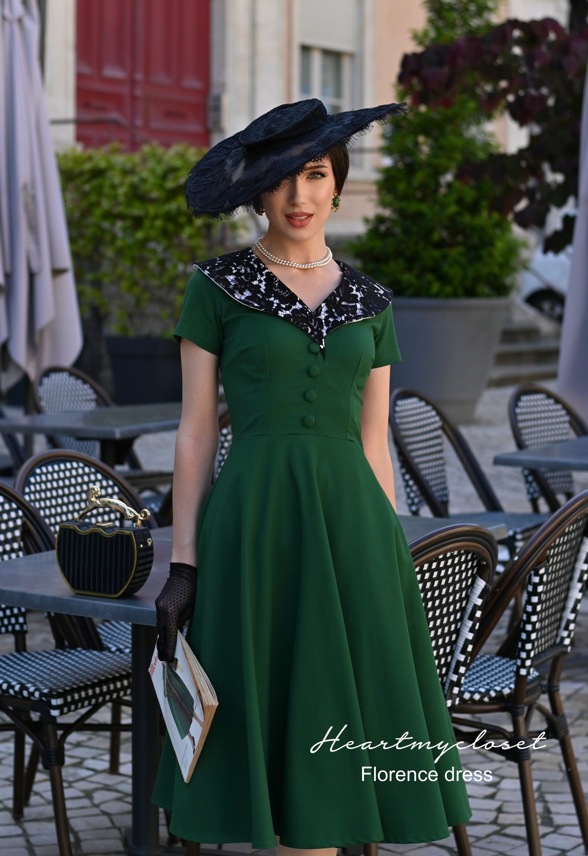 Florence - lace collar swing dress 1950s inspired - heartmycloset