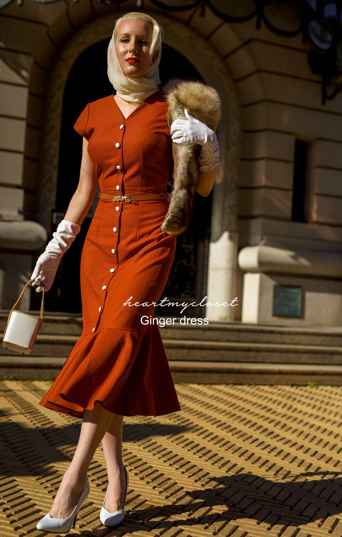 Ginger mermaid wiggle - retro 50s dress premium - heartmycloset