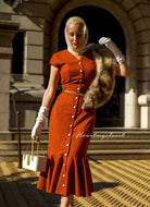 Ginger mermaid wiggle - retro 50s dress premium - heartmycloset